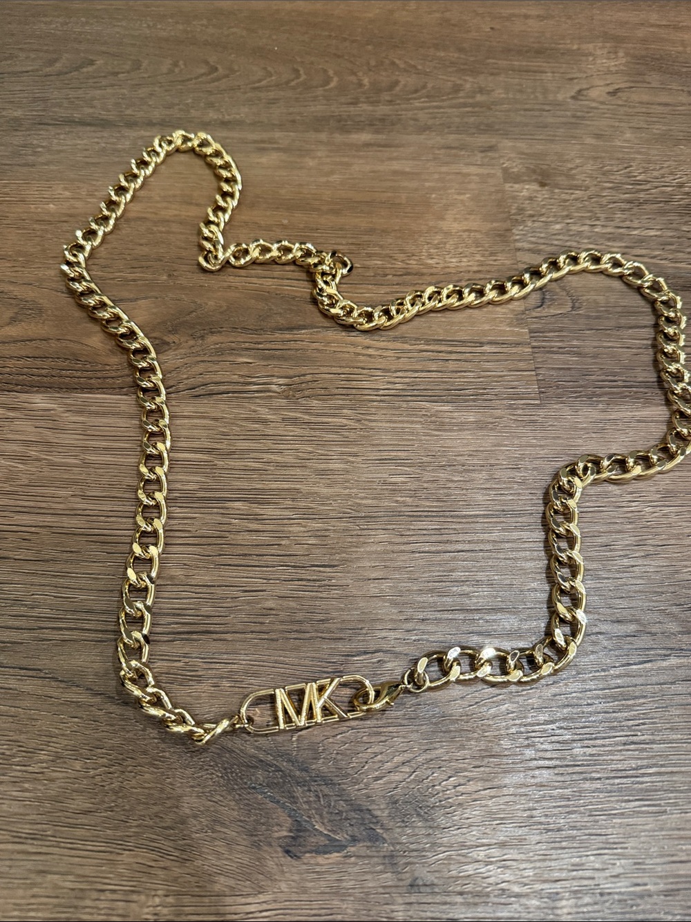 Michael Kors Gold-Tone MK Chain Belt 44 inches adjustable